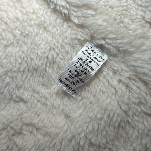 oh baby! Hooded Cable Knit Jacket/ Snowdrift Lining Dusty Rose Size 0-6 Months - Picture 5 of 8